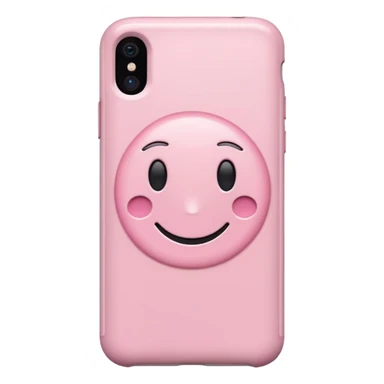 Aesthetic light pink iphone no smiley face inside case from the back sticker