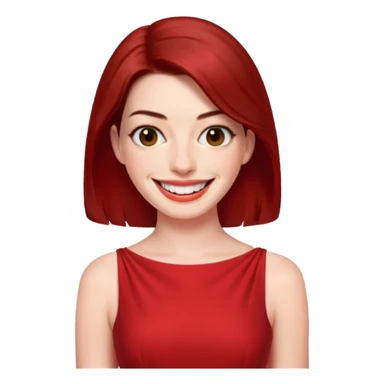 Anne Hathaway in red dress, hot sticker