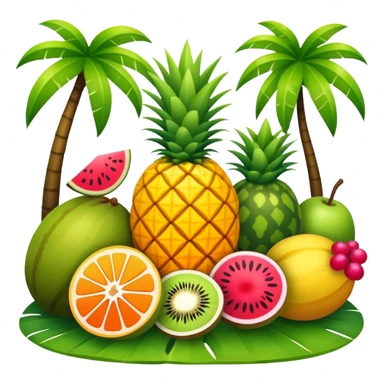 tropical jungle fruit landscape sticker