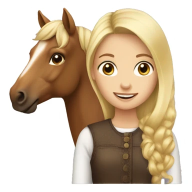 Blonde haired girl with a brown horse sticker