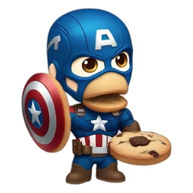 Captain America eating a cookie sticker