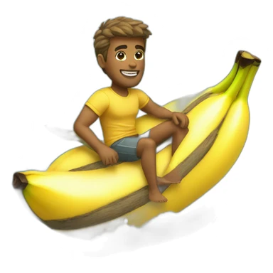 Guy on a banana boat sticker