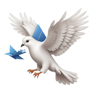 a dove flies with a letter in its paws sticker
