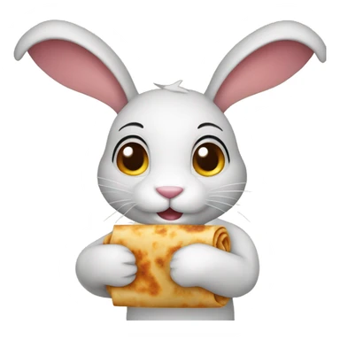 Bunny rabbit holding gyros pita wrap sticker