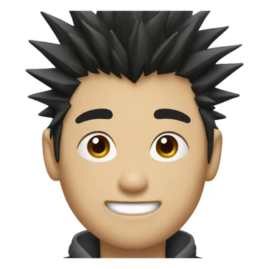 asian, male, black spiky hair Japanese sticker