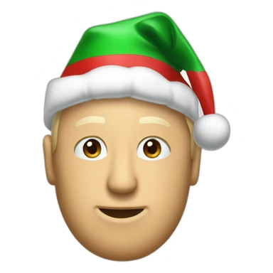 Larry Birds head with Christmashat sticker