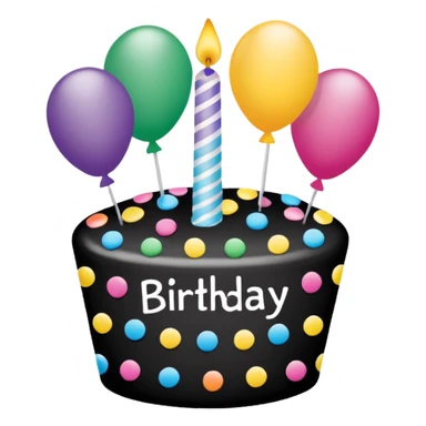 birthday sign in black and white polk a dots sticker