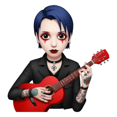 Marylin Manson avec une guitare Lil Peep avec une verre rouge  sticker