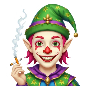 jester smoking weed sticker