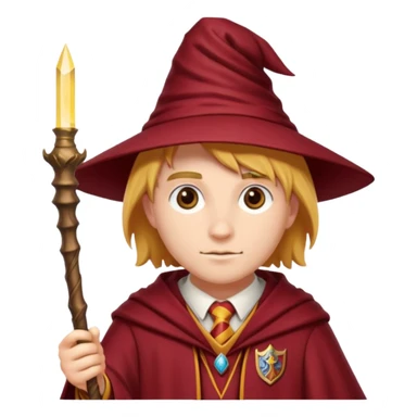 Gryffindor wizard with wand sticker