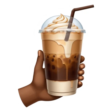 a white hand holding an iced coffee but just the hand and the cup sticker