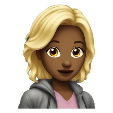 blonde girl in city night sticker