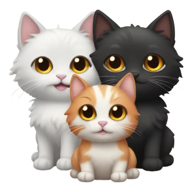 three cat besties. One is orange and fluffy one is cream and fluffy one is black  sticker