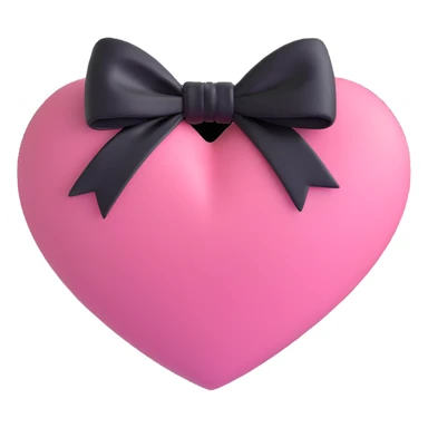 pink heart with a black bow knot sticker
