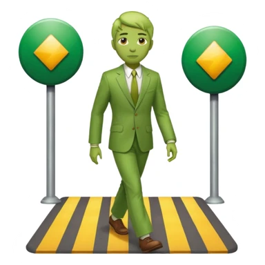 Green walking man, Crosswalk Lights. sticker