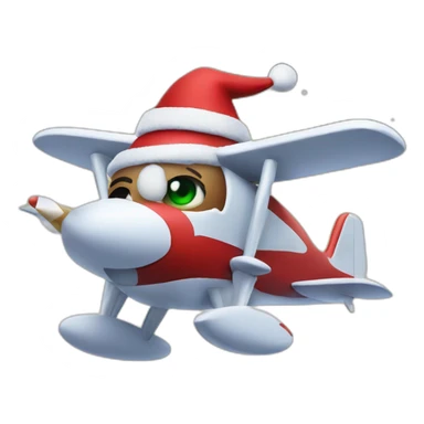 santa in a plane sticker