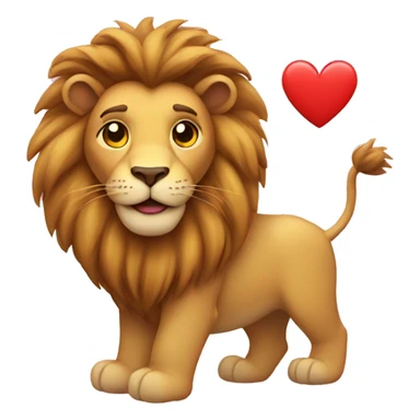 Lion with hearts sticker