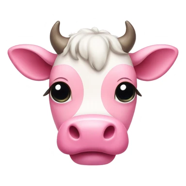 Pink kawaii cow  sticker