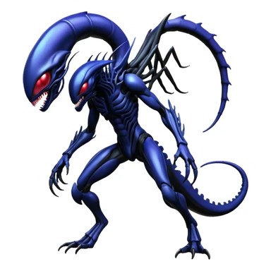 Abstract Futuristic Venom-Xenomorph-Genesect-Lunala-ET-hybrid-fantasy-creature (full body) sticker