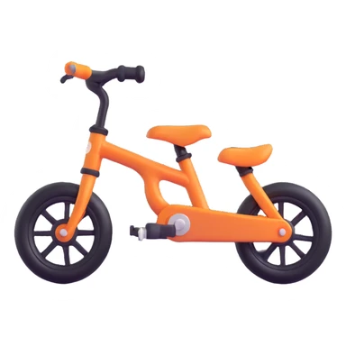 small kid's bike with four wheels, two big and two small sticker