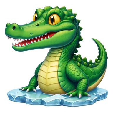 Alligator on ice sticker