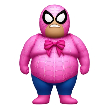 Fat Spider-Man with pink bow sticker