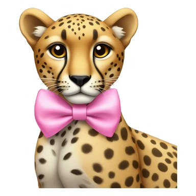 Cheetah wearing a pink bow sticker