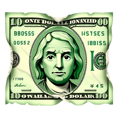 Ripped dollar bill sticker
