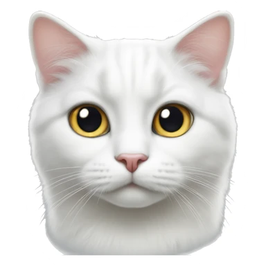 White cat with heterochromania sticker