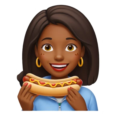 hotdog eating black girl sticker