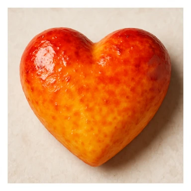 food heart emoji, shiny, with a gradient effect sticker