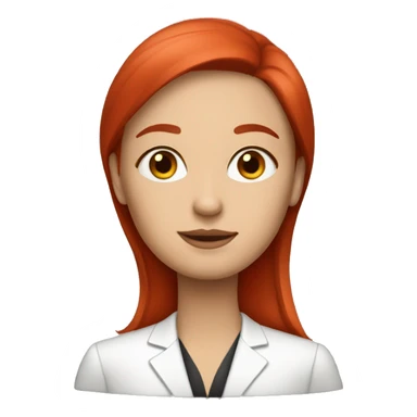white lawyer woman with red straight hair sticker