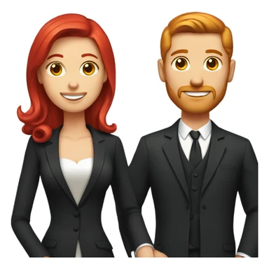 outdoor couple in formal attire red head male sticker