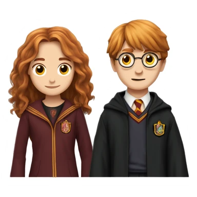 harry potter with hermoine granger and ron weasley standing together sticker