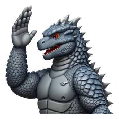 godzilla saluting sticker