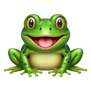 cute cross-eyed frog with tongue sticking out and silly grin sticker