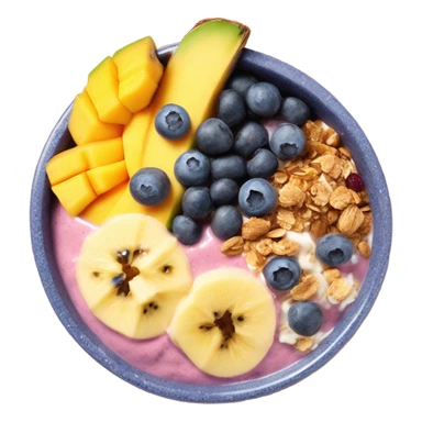 Mango smoothie bowl with toppings and blueberries  sticker