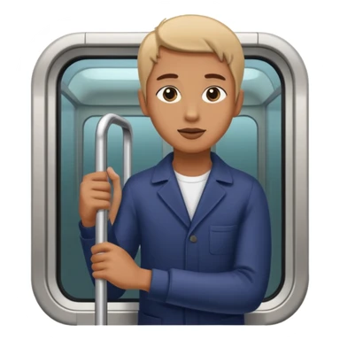 Rider holding grab bar,Metro Riders, inside metro train, no transparent, with background,full image , negative transparent. sticker