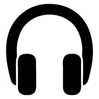 solid filled headphones icon sticker
