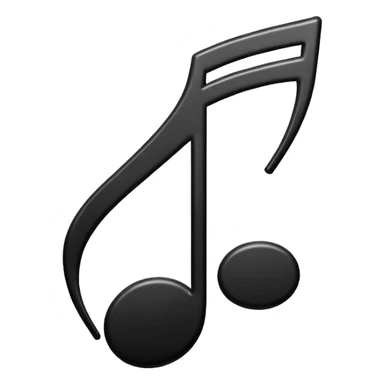 black simple music note sticker