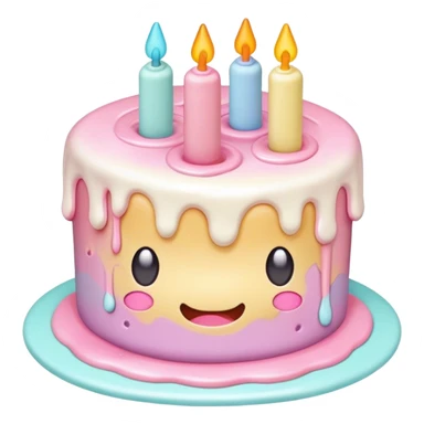 melted pastel kawaii cake sticker