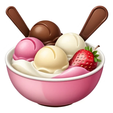 Neapolitan ice cream scoops in a bowl sticker