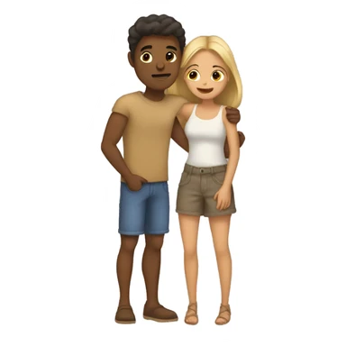 Tan boyfriend and girlfriend hug  sticker