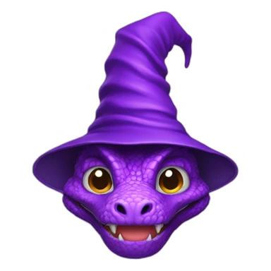 purple dragon with a wizard hat sticker