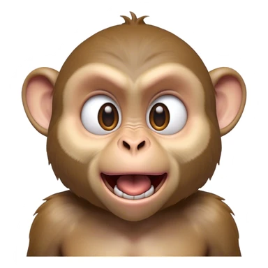 Cinematic Comical Macaque Portrait Emoji, Head tilted dramatically with an exaggeratedly shocked expression, featuring a dynamic, animated face with wide, comically expressive eyes full of humorous disbelief, Simplified yet hilariously expressive features, highly detailed, glowing with a slightly sassy glow, high shine, dramatic yet playful, stylized with an air of quirky primate attitude, soft glowing outline, capturing the essence of a meme-worthy macaque that looks ready to side-eye its way into viral fame! sticker