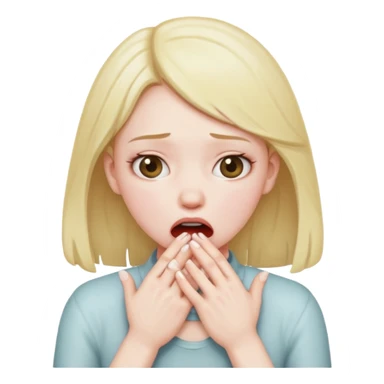 A girl choking herself with her hands sticker