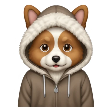 Dog wearing a hoodie sticker