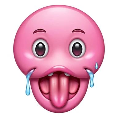 Tongue with drool sticker
