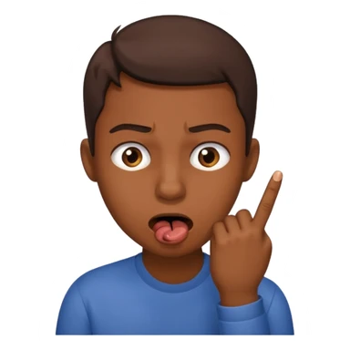 Emoji cara mordiéndose el dedo  sticker