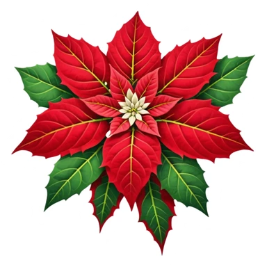 Red and white poinsettia sticker